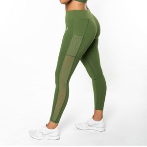 Do You Even Olive Side Mesh Leggings
